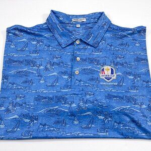 Peter Millar Summer Comfort XXL Blue Polo 2023 Ryder Cup Marco Simone Rome Italy